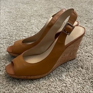 Arturo Chiang Tan Open Toe Wedges